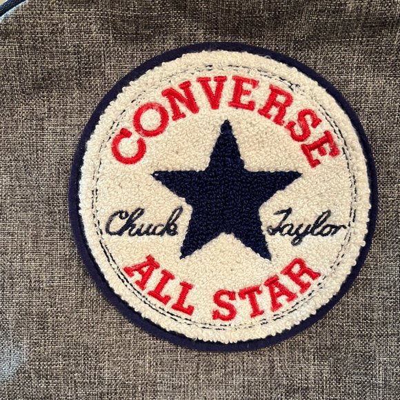 NWT Chuck Taylor All Stars Backpack Gray Navy Blue Red Zippered Adjustable Strap - Picture 4 of 9